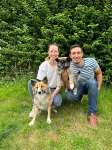 Icelandic Sheepdogbreeders Ken and Jozefien With their Icelanddic horses.